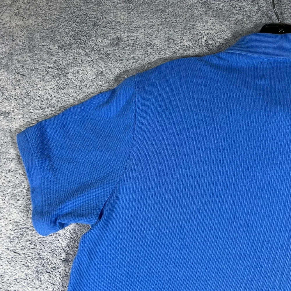 Polo Ralph Lauren Mens L Classic Fit Cotton Mesh Polo‎ Shirt Blue w/ Orange Pony